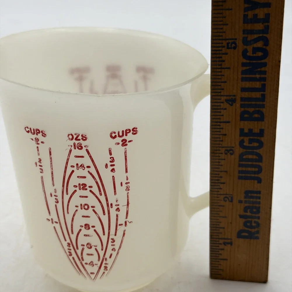 Vintage 50s Tupperware 134-2 Two Cup Measuring Pitcher Red Lettering